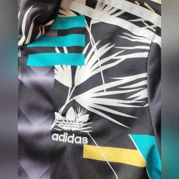 ADIDAS x Farm RIO Black 3 Stripe Trefoil Zip Gym Collect Street Track Jacket XS - Picture 5 of 16